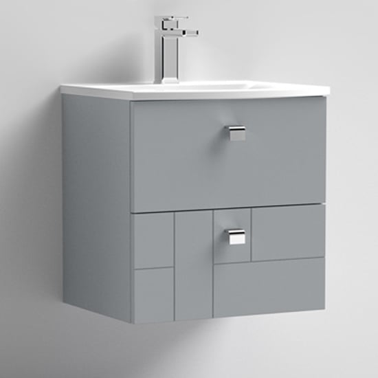 Read more about Bloke 50cm wall vanity with curved basin in satin grey