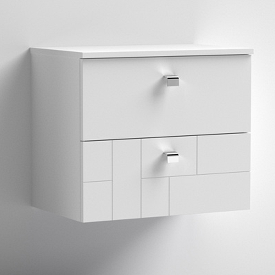 Read more about Bloke 60cm wall hung vanity with worktop in satin white