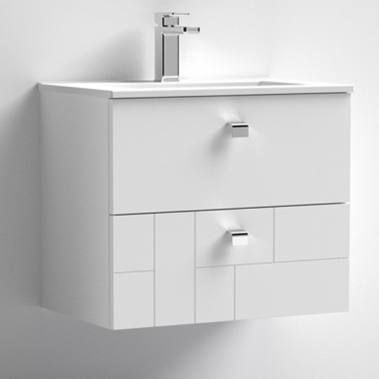 Product photograph of Bloke 60cm Wall Vanity With Minimalist Basin In Satin White from Furniture in Fashion