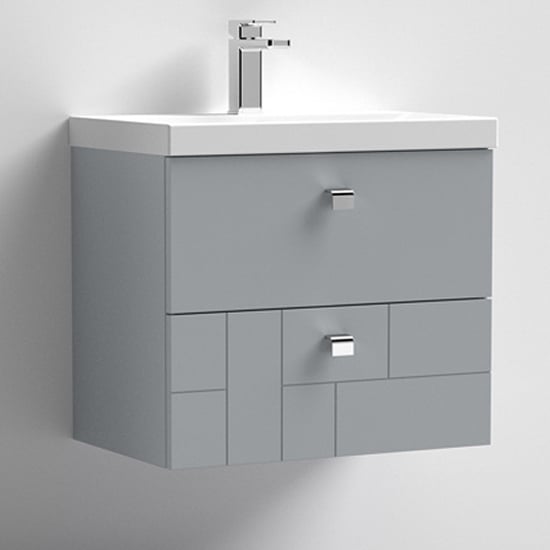 Read more about Bloke 60cm wall vanity with thin edged basin in satin grey