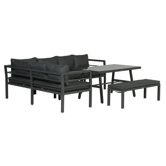 Blokes Corner Lounge Sofa With Dining Set In Carbon Black_6