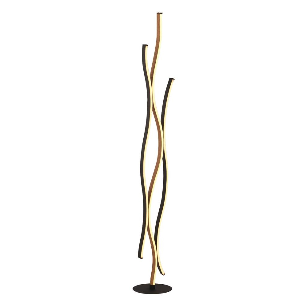 Read more about Bloom led wood effect floor lamp in black
