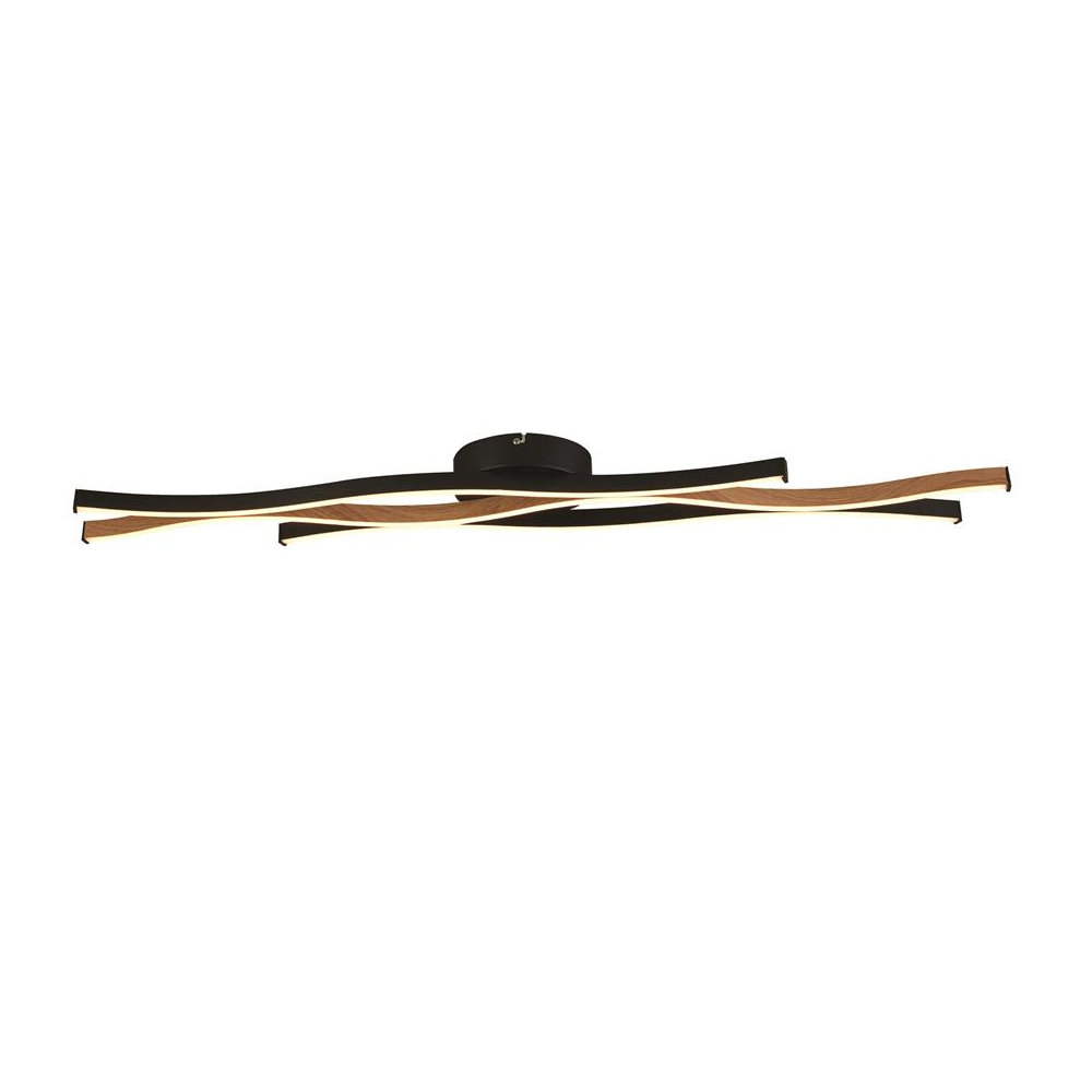 Read more about Bloom led wood effect flush ceiling light in black