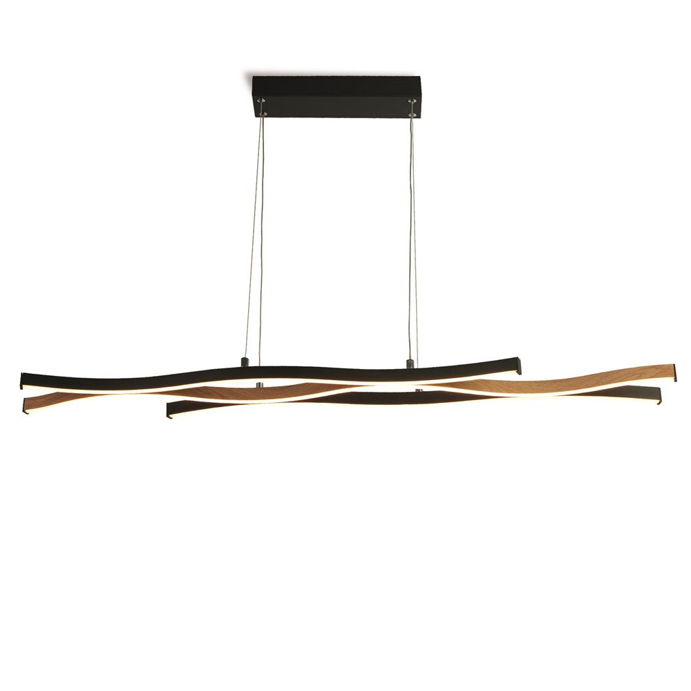 Read more about Bloom led wood effect pendant light in black