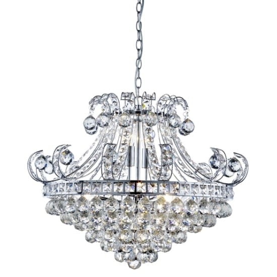 Photo of Bloomsbury 6 light chandelier in chrome and clear crystal