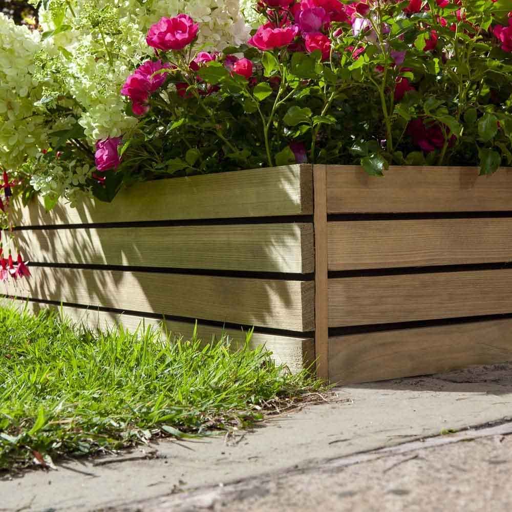 Bloomspace Wooden Garden Set Of 2 Border Fence 350 x 1200 in Natural