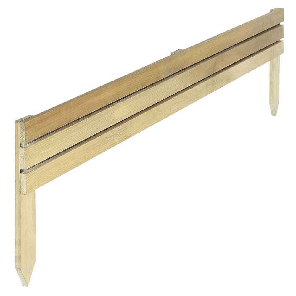 Bloomspace Wooden Garden Set Of 4 Border Fence 400 x 1200 in Natural