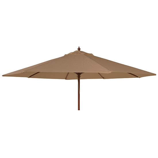 Product photograph of Blount Round 2700mm Fabric Parasol With Pulley In Taupe from Furniture in Fashion