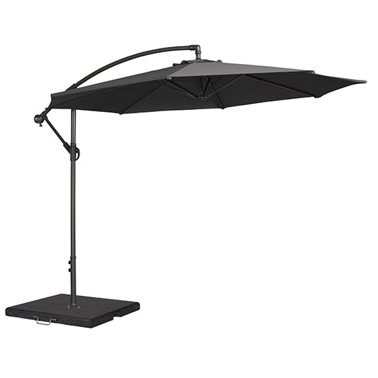 Product photograph of Blount Round 3000mm Cantilever Fabric Parasol In Charcoal from Furniture in Fashion