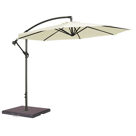 Product photograph of Blount Round 3000mm Cantilever Fabric Parasol In Ecru from Furniture in Fashion