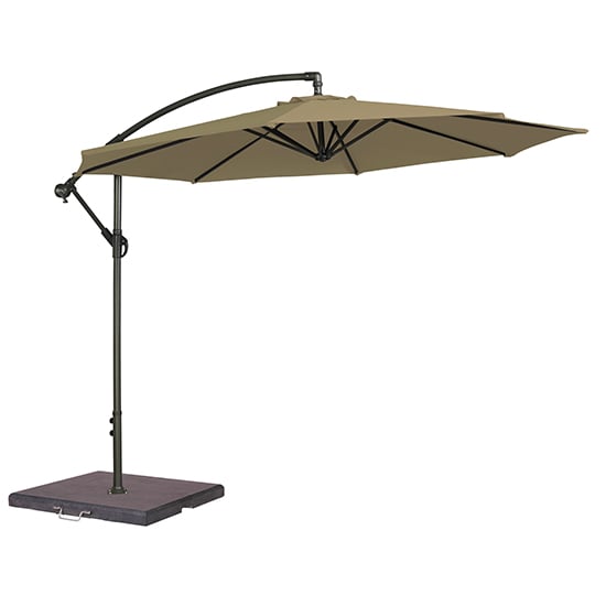 Photo of Blount round 3000mm cantilever fabric parasol in taupe