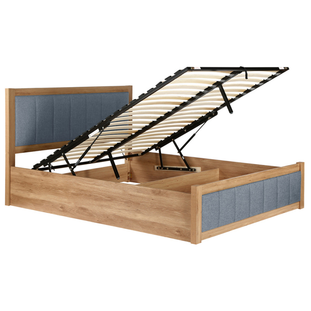 Bluefield Wooden Ottoman Storage Double Bed In Grey And Oak
