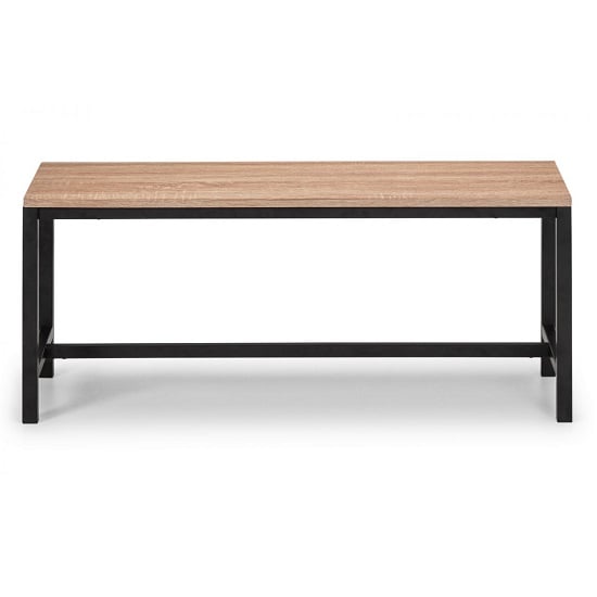 Tacita Dining Bench In Sonoma Oak Effect With Black Frame