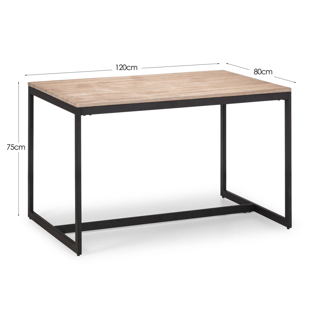 Tacita Dining Table In Sonoma Oak Effect With Black Frame