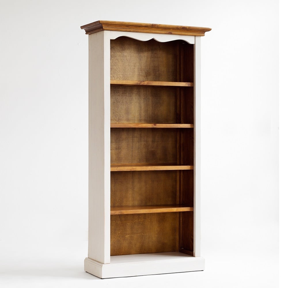 Boddem Bookcase 5 Tier Shelf White Pine