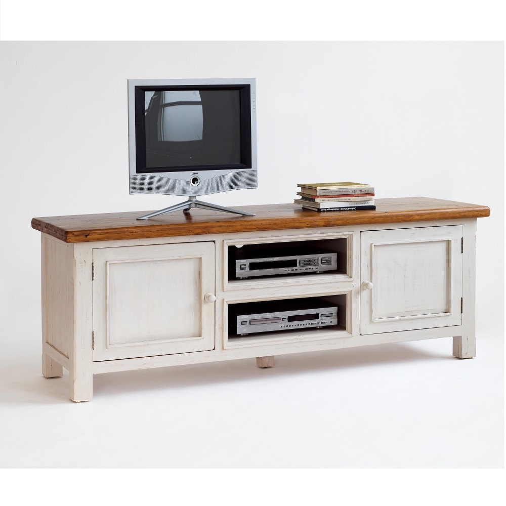 Boddem Tv Cabinet in White Pine 2 Doors And Shelf