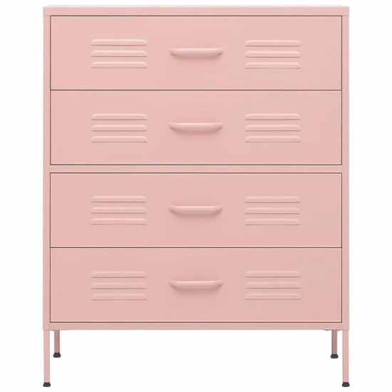 Bodmin Steel Chest Of 4 Drawers In Pink