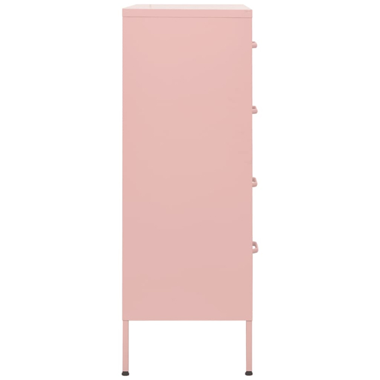 Bodmin Steel Chest Of 4 Drawers In Pink