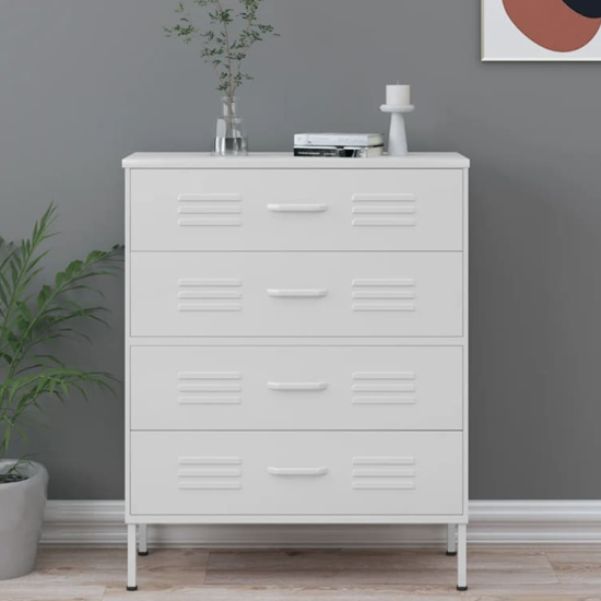 Read more about Bodmin steel chest of 4 drawers in white