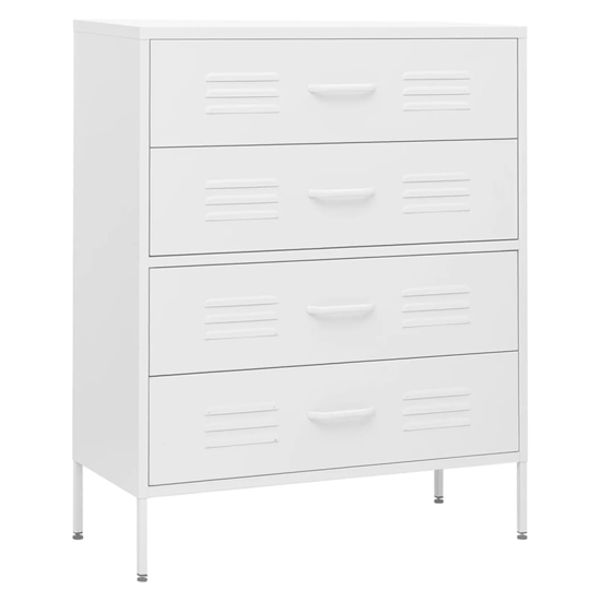 Bodmin Steel Chest Of 4 Drawers In White