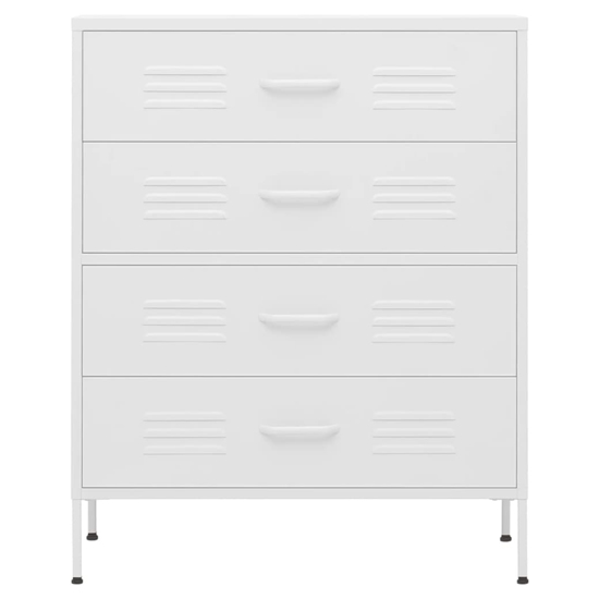 Bodmin Steel Chest Of 4 Drawers In White