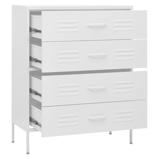 Bodmin Steel Chest Of 4 Drawers In White