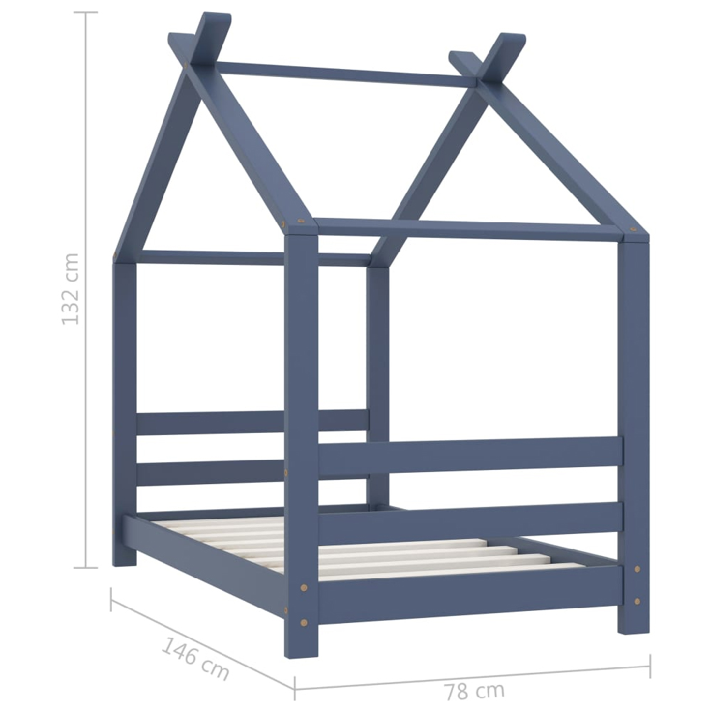 Boerne 70x140cm Wooden Children Daybed In Grey