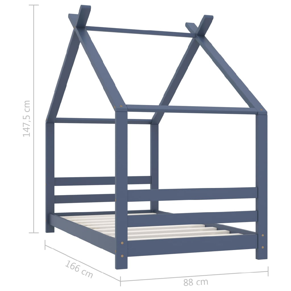 Boerne 80x160cm Wooden Children Daybed In Grey