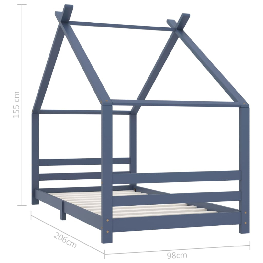 Boerne 90x200cm Wooden Children Daybed In Grey