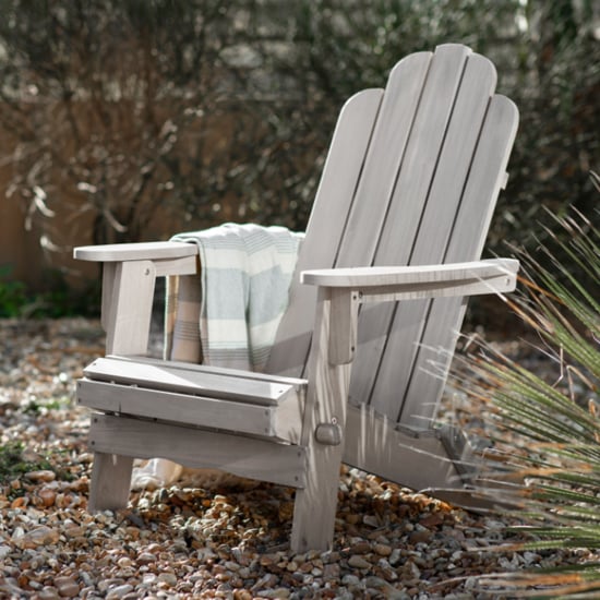 Bognor Outdoor Wooden Lounge Armchair In Whitewash_1