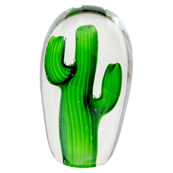 Product photograph of Bogota Glass Cactus Ornament Small In Green from Furniture in Fashion