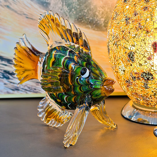 Bogota Glass Lion Fish Ornament In Multicolored