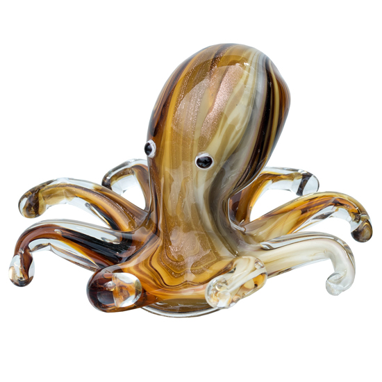 Read more about Bogota glass octopus ornament in brown