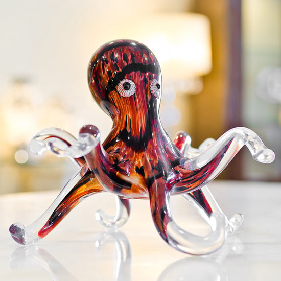 Bogota Glass Octopus Ornament In Whiskey Brown