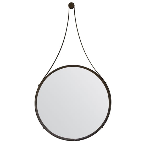 Photo of Bogota large round wall mirror with aged bronze iron frame