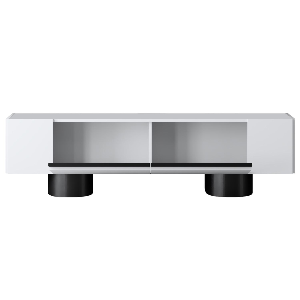 Boheme Wooden TV Stand With 2 Flap Doors In White And Black