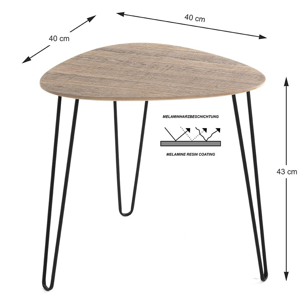 Bohemia Small Wooden End Table With Metal Legs In Oak