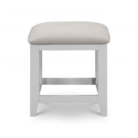 Bohemia Wooden Dressing Table Stool In Grey With Padded Seat_2
