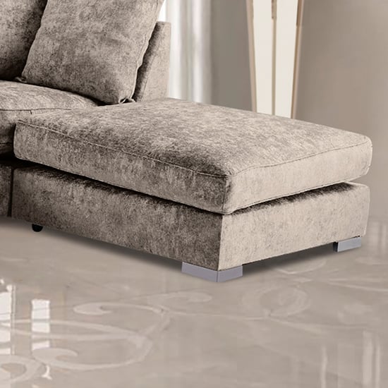 Read more about Boise chenille fabric footstool in champagne