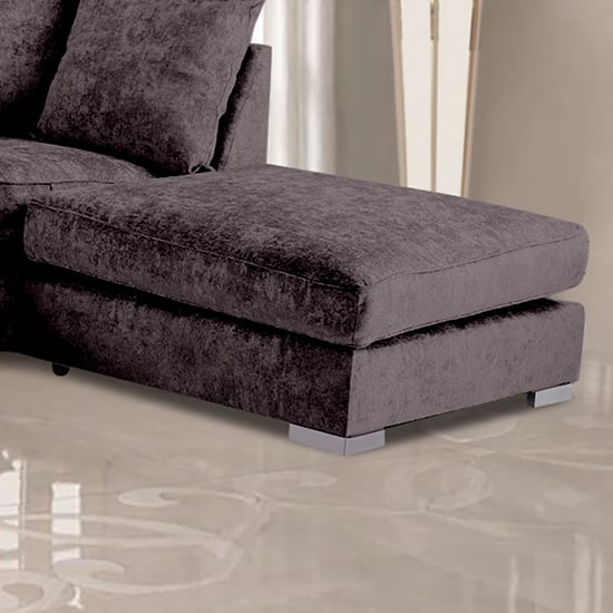 Read more about Boise chenille fabric footstool in chocolate
