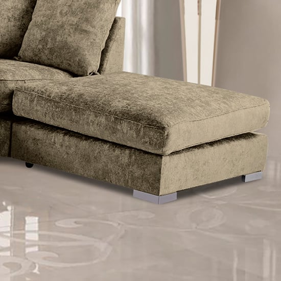 Photo of Boise chenille fabric footstool in mink
