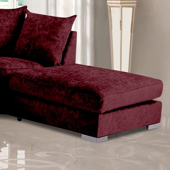Boise Chenille Fabric Footstool In Mulberry_1