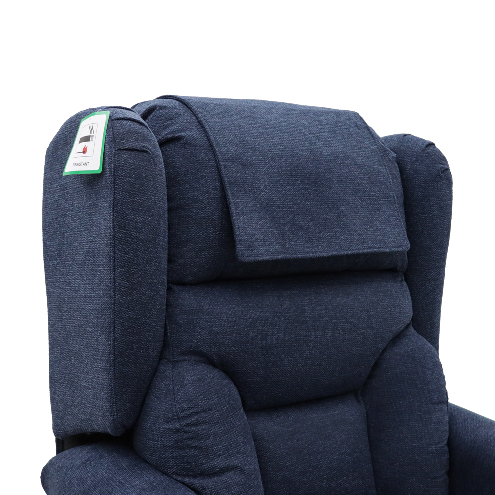 Boise Fabric Dual Motor Lift and Tilt Recliner Chair In Deep Blue