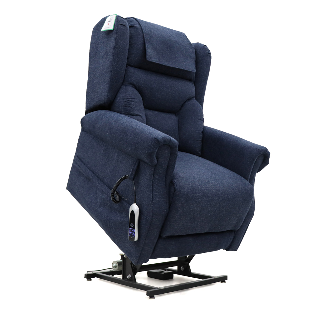 Boise Fabric Dual Motor Lift and Tilt Recliner Chair In Deep Blue