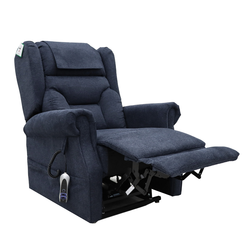 Boise Fabric Dual Motor Lift and Tilt Recliner Chair In Deep Blue