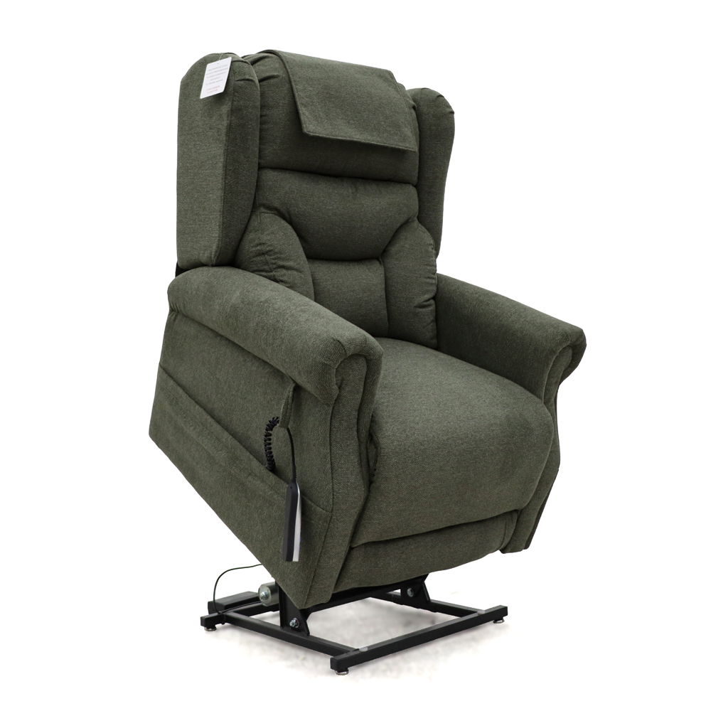 Boise Fabric Dual Motor Lift and Tilt Recliner Chair In Olive