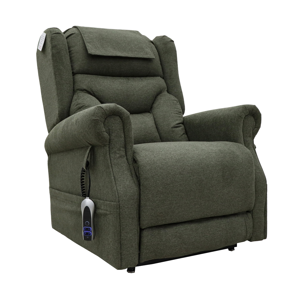 Boise Fabric Dual Motor Lift and Tilt Recliner Chair In Olive