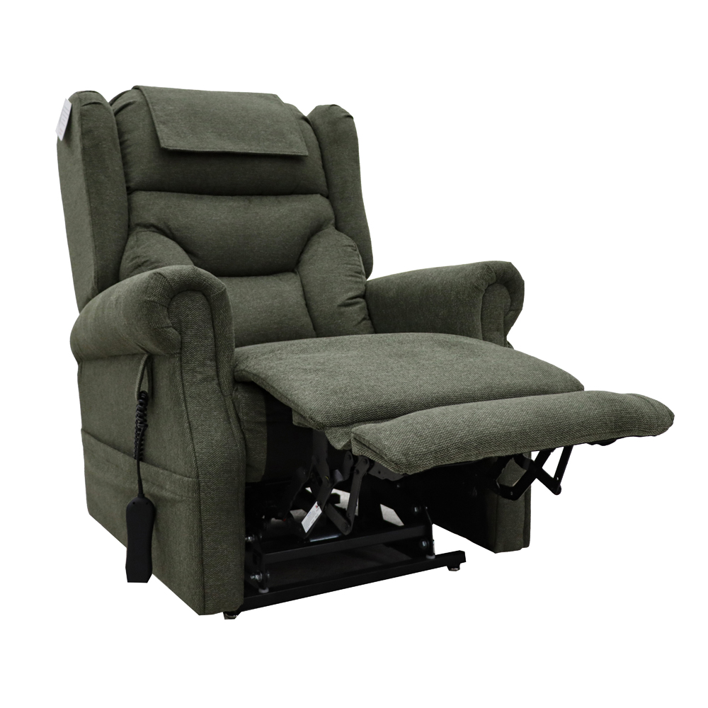 Boise Fabric Dual Motor Lift and Tilt Recliner Chair In Olive