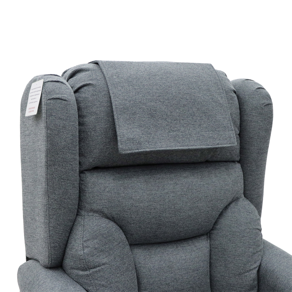 Boise Fabric Dual Motor Lift and Tilt Recliner Chair In Steel Grey