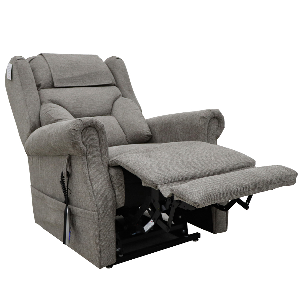 Boise Fabric Dual Motor Lift and Tilt Recliner Chair In Stone
